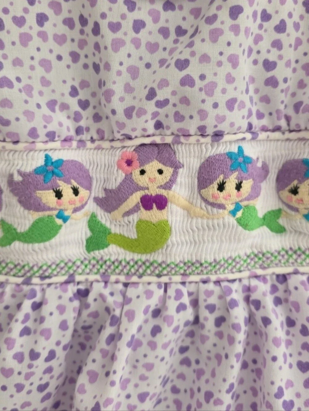 Lil Cactus 3t Smocked Mermaid Print Kids Dress